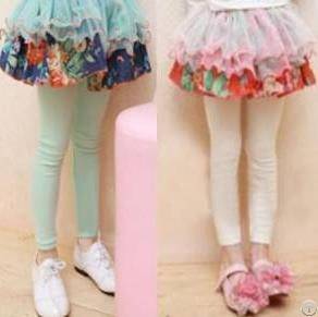 Cute And Fashion Girl Flower Divided Skirt, Girl Pant, 5pcs / Lot