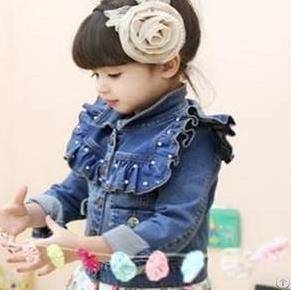 girl jean coat children sweet fashion 5pcs