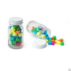 jos1001 cube shape push pin glass jar