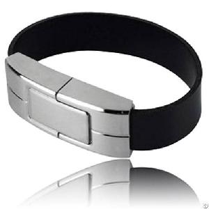 Bracelet Shaped Promotional Leather Usb Flash Drive