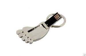 foot shaped rotate metal usb flash drive