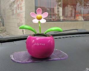 Car Toys Creative Solar Power Dancing Flower Flip Flap Swing Flower For Car / Home Gift