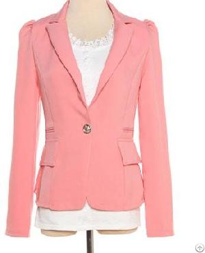 Womens Slim Elegant Blazer Puff Sleeve High Quality Fabric