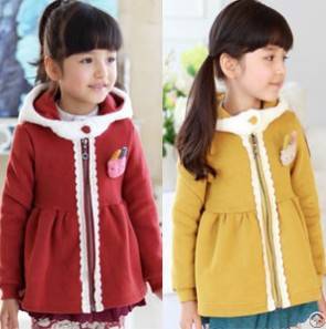 Sell Girl Warm Fleece Warm Rabbit Coat, Children Overcoat For Wholesale