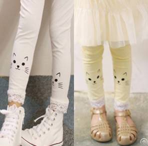 arrival girl cat leggings children pants wholesale 5pcs