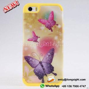 Butterfly Silicone And Plastic Protective Case For Iphone 5