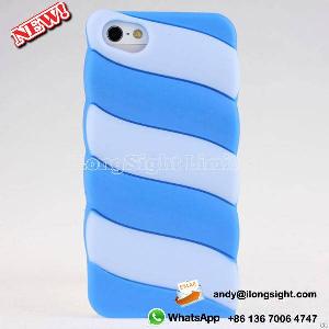 Slim Cute 3d Stripe Colorful Cotton Candy Soft Silicone Case Cover For Iphone 5 5s