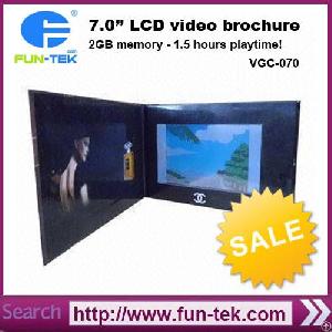 China 7 Inch Touch Screen Video Greeting Card Brochure Lcd Catalogue 2gb Memory 1.5 Hours Playtime