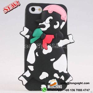 3d Cartoon Cow Design Silicone Case For Iphone 5