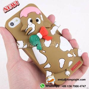 3d Cute Cartoon Ox Cow Cattle High Quality Silicone Soft Case Cover For Apple Iphone 5 5s