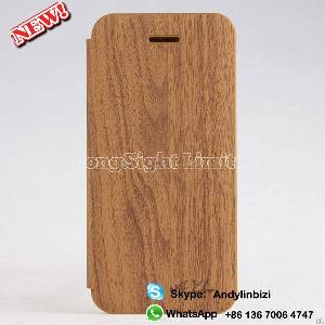 Chicken Wings Wood Grain Style Pu Leather Cases Cover For Iphone 5 5s