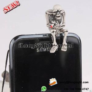 Smoking Skull Head 3.5 Mm Earphone Jack Dustproof Plug