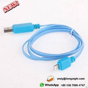 Visible Led Light Usb Charging And Sync Data Cable For Iphone 5 5s Blue