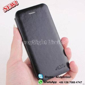 Wood Grain Pu Leather Flip Case Black Iphone 5s