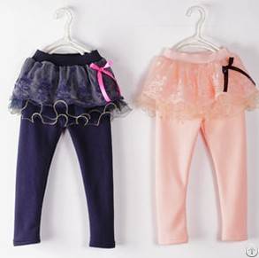 Girl Beauty Lace Pants, Children Legging, Divided Skirt For Wholesale Skype Topodasales