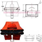 6 person throw overboard inflatable liferaft