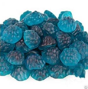 Blue Raspberry Shaped Gelatin Gummy Candy