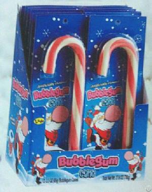 christmas cane shaped bubble candy individual packing