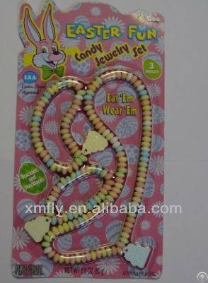 fruit flavours colorful necklace compress candy