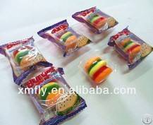 Mini-novidade Frutas A Granel Sob Encomenda Individual De Mascar Burger Gummy Doces Doces