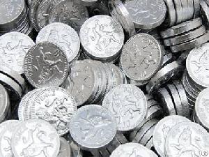 silver mini coin chocolate candy