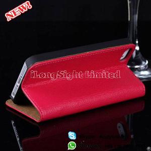 Folding Wallet Credit Card Multifunctional Synthetic Leather Stand Case For Iphone 5 / 5s