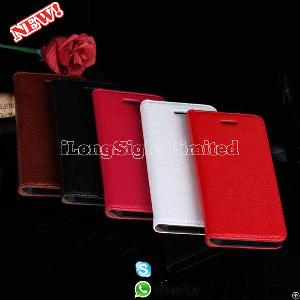 Leather Folding Wallet Credit Card Multifunctional Case For Iphone 5 / 5s