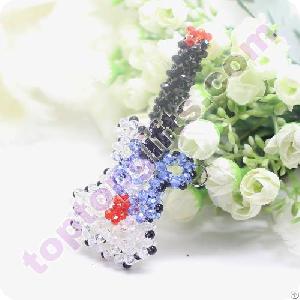 3d Beaded Guitar Crystal Cell Phone Ornaments