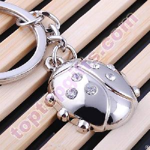 Beetle Metal Keychain 2d Animal Keyring