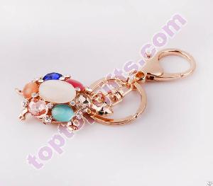 Cats Eye Keyring Metal Tortoise Keychain Fashion Bag Decorations