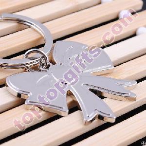 Cheap Metal Keychain Bowknot Keyring Custom Souvenir Gift