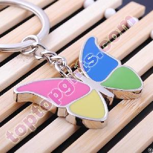 customized keychains metal butterfly key chain rings