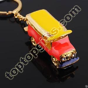 Enamel Bus Metal Keychain Custom Promotional Keyring