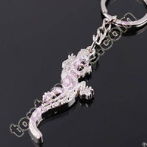 metal keychains gecko keyring promotional gift