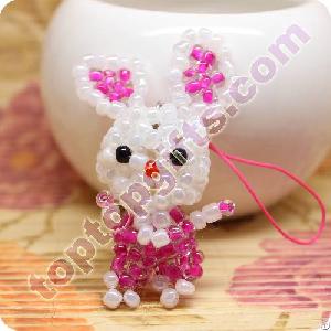 Mini 3d Beaded Rabbit Pendant Diy Seed Bead Charm