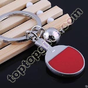 Personalized Keychains Pingpong Racket Metal Keyrings