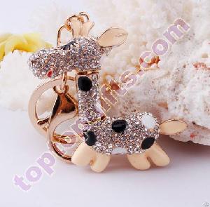 Rhinestone Deer Bag Ornaments Unique Keychains