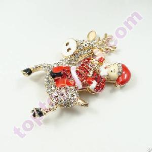 Rhinestone Santa Claus With Reindeer Cell Phone Case Decor