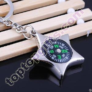 Star Compass Keychain Custom Promotional Key Ring