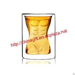 Muscle Man Glass Clear Beer Mug