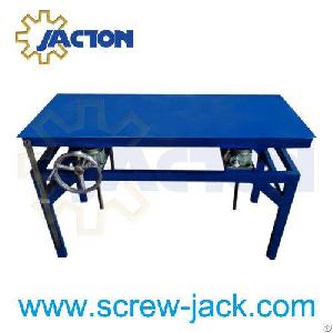 Crank Handle Height Adjustable Table, Hand Crank Screwjack System, Hand Wheel Worm Gear Table Lift