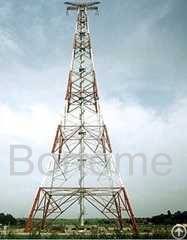 electric power transmission steel pole tower