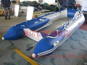 Ce Sports Inflatable Rescue Boat Light Gray And Sapphire Blue Diagonal