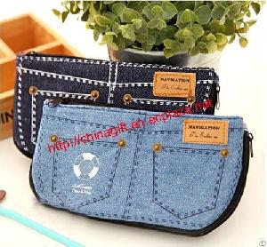 jean pen pencil cosmetic storage pouch bag case