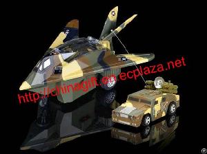 Remote Control Armored Car And Stealth Jet Fighter