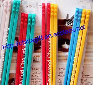 2-pair Set Cordwood Block Chopstick