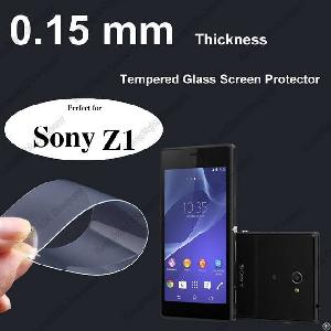 jiizii glass 0 15mm ultra thin tempered screen protector sony xperia z1 9h hardness