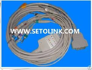 Ge 11pin Ecg Ekg Cable 10 Leads Mac 1200 Mac 500 Tpu Material Din 3.0 End