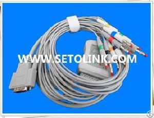 nihon kohden banana 4 0 ekg cable 10 leadwires aha