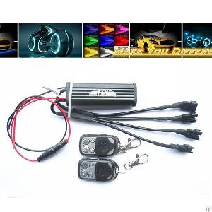 multi control box male plug 4 ch 2 remote controls motorcycle underbody lighting